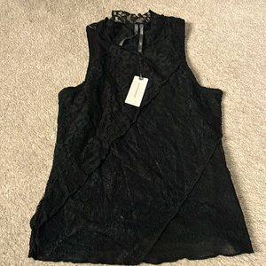Black lace tank Anthropologie Xxs NWT